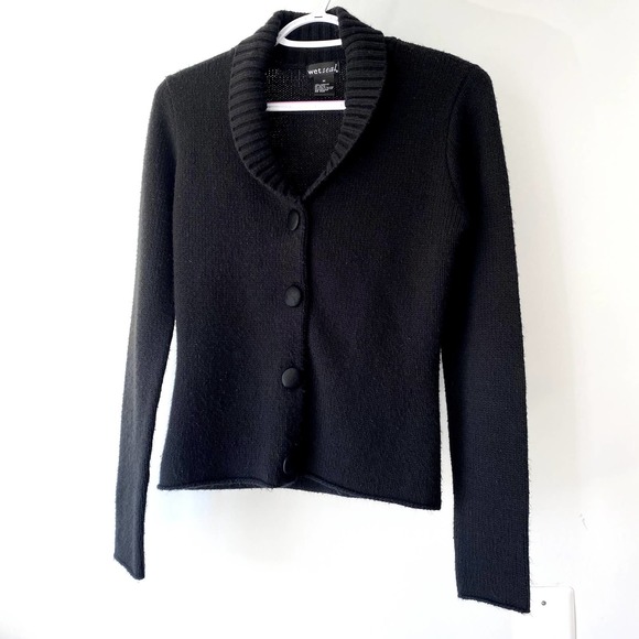 WET SEAL Black button cardigan Size M - Picture 2 of 9